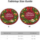 Merry Christmas Garland Round Fitted Tablecloth with Elastic Edged Decorative Kitchen Dining Table Cloth Cover Fits 45-50" Round Table (45-50)