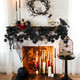 Black Maple Leaf Garland, 2PCS Halloween Artificial Hanging Fall Leave Vines, Fall Floral Garlands Thanksgiving Decor for Home Wedding Party (11.8FT)