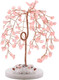 LAIDANLA Rose Quartz Natural Healing Crystal Tree Reiki Money Tree Agate Base Copper Wire Life Feng Shui Energy Tree for Home Office Desk Room Decor Meditation Good Luck