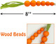 Beaded Carrot Spring Wood Tiered Tray Decorations Easter Beaded Garland Farmhouse Home Decors, 3 PCS
