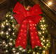 Christmas Glitter Red Bow，Lighted Large Christmas Bows Wreath Decoration,Christmas Tree Topper Decorative Bow for Indoor Outdoor Christmas Parties Decorations (32IN 72LED)