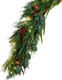 LampLust Christmas Garland with Lights, 6 Ft Lighted Garland, Greenery Garland with Red Berry & Eucalyptus, 100 LED Lights, Battery Powered Timer Included, Garland for Mantle Christmas Decorations