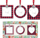 Laraine Christmas Tree Ornaments 3 Pieces – Decorative Hanging Plaid Pendant with 2.5” Picture Frame Insert for Baby and Pet Holiday Keepsake (Plaid-Red&Black ())