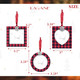 Laraine Christmas Tree Ornaments 3 Pieces – Decorative Hanging Plaid Pendant with 2.5” Picture Frame Insert for Baby and Pet Holiday Keepsake (Plaid-Red&Black ())