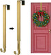 Wreath Hanger for Front Door, Adjustable Wreath Door Hanger Gold Wreath Holder Over The Door Hooks from 15-25inch for Christmas Wreath Decor