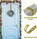 Wreath Hanger for Front Door, Adjustable Wreath Door Hanger Gold Wreath Holder Over The Door Hooks from 15-25inch for Christmas Wreath Decor