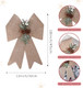LaRibbons Christmas Bows for Wreaths,18 x 13 Inch Large Plastic Burlap Christmas Bows with Pine Cone for Tree, Indoor Outdoor Decoration