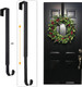 Wreath Hanger, Adjustable Over The Door Wreath Hanger from 14.9 to 25 Inches & Wreath Holder & Wreath Door Hanger for Front Door Decor 20 lbs Larger Christmas Decorations Hook (Black)