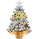 Tabletop Christmas Tree with Lights 22 Inch Mini Artificial Frosted Christmas Tree Small White Christmas Tree Ornaments for Xmas Decor