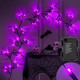 [8 Modes & Timer] 6 Ft 45 LED Halloween Willow Vine Twig Decor Garland Decorations with Purple Lights, Halloween Garland with Battery Operated Waterproof for Home Wall Fireplace Mantle Decorations