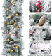 Christmas Garland with Lights - Xmas Garlands with Timer - Indoor Lighted Pine Cone Christmas Garlands with 50 LED Battery Powered String Light for Outdoor, Party, Home Decoration, 9 Ft by 10 Inch