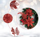 Lemonfilter 30pcs Christmas Glitter Poinsettia Flowers,Christmas Tree Flower Decoration Glitter Artificial Flowers 5/6 Inches with Stems Leaf and 25 Clips,Xmas Ornaments for Wreath Tree Decor(Red)
