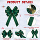 Lenwen 6 Pcs Large Christmas Bows Velvet Christmas Wreath Bows Christmas Tree Topper Bow with Golden Edge Big Xmas Ornament for Wreath Home Front Door Decor (Green,9 x 13 Inch)