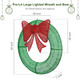 Lighted Christmas Wreaths, 48’’ Handmade Classic Christmas Wreaths with 50 Red and 120 Warm White LED Lights for The Outdoor Christmas Decoration-Green