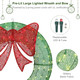 Lighted Christmas Wreaths, 48’’ Handmade Classic Christmas Wreaths with 50 Red and 120 Warm White LED Lights for The Outdoor Christmas Decoration-Green