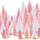 Leyndo 48 Pcs Pink Artificial Mini Christmas Tree Xmas Sisal Bottle Brush Trees with Wood Base Christmas Trees for Christmas Party Table Top Decor Winter Ornaments Home Kitchen Crafts