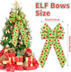 Leyndo 12 Pcs Large Christmas Bow for Wreaths 9'' x 16'' Green Glitter Dot Bows Christmas Tree Bows Xmas Bows Decoration Hanging Ornament for Indoor Outdoor Front Garland Decor(Green)