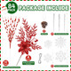 84 Pack Christmas Tree Decorations, Glitter Berry Stems, Acrylic Clear icicles Ornaments, Snowflake Ornaments, Artificial Christmas Flowers, Natural Pine Cones, Xmas Tree Decor (Red)