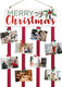 Christmas Card Holder Wall Display Merry Christmas Wooden Hanging Picture Holder with 24 Clips for Holiday Décor