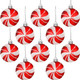 Liliful Red and White Christmas Ornaments for Tree Candy Canes Design Ball Ornaments 2.4 Inches Christmas Hanging Ball Plastic Glitter Ornament Xmas Shatterproof Decoration for Home Garden(10 Pcs)