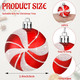 Liliful Red and White Christmas Ornaments for Tree Candy Canes Design Ball Ornaments 2.4 Inches Christmas Hanging Ball Plastic Glitter Ornament Xmas Shatterproof Decoration for Home Garden(10 Pcs)