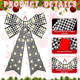 Liliful 2 Pcs 18 x 32 in LED Christmas Wreath Bows Extra Large Bows 72 LED Lights Wreath Huge Bow Door Wall Xmas Tree Top Decor for Indoor Outdoor Winter Xmas Party(Black White Buffalo Plaid)