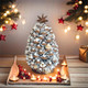LNV Handmade DIY Christmas Tree Pine Cones, Pine Branches and Other Natural Material Manufacture Christmas Decoration Small Christmas Tree Christmas Decorations Clearance (White Full Star)