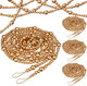 4 Pcs 72 ft Christmas Tree Wood Bead Garland Christmas Wooden Beads Garland Hanging Boho Xmas Decor Rustic Farmhouse Home Decor for Table Wall Holiday Mantel Ornaments (Gold)