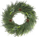 Real Touch Norfolk Pine Wreath, 24" Artificial Christmas Wreaths for Front Door, Soft Bendable Pine Wreaths for Front Door, Christmas Door Decorations