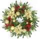 Christmas Wreath, 20'' Christmas Wreaths for Front Door with Gold Ball and Flower, Christmas Door Decorations for Year