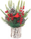 Cardinal Christmas Table Decorations, 13'' Cardinal Christmas Table Decor, Artificial Small Christmas Tree Centerpieces for Tables Christmas Year