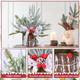 LOLStar Christmas Trees, Tabletop Artificial Mini Christmas Tree Decorations with Christmas Ball Ornaments Pine Cone Red White Berry for Xmas Fireplace Mantel Party Winter Indoor Outdoor Decoration