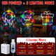 LOLStar Christmas Decorations, 3 Pack Multicoloured Wreath, Box, Santa Claus Christmas Window Lights, 8 Flashing Modes USB Powered Curtain Lights for Year, Indoor, , Party Supplies