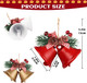 Red Christmas Bells Ornament, Tree Hanging Ornament Metal Jingle Bells for Christmas Decoration Holiday Party Supplies (6Pcs)