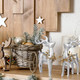 2 pcs Reindeer Christmas Decorations, Silver Christmas Reindeer Figurines with Gold Eucalyptus Garland, Indoor Deer Décor Christmas Table Centerpieces Decorations