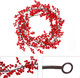 Lulu Home Red Berry Garland, 8.9FT Flexible Artificial Christmas Holly Berry Vine, Winter Berry Garland for Mantle Xmas Tree Window Door Hanging Indoor Outdoor Holiday Decoration