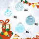 Lulu Home 24ct 2.76" Clear Christmas Ball Ornaments, Pre-Strung Transparent Balls with Unique Decorations Inside, Shatterproof Plastic Balls for Xmas Party Wreath Garlands Trees, Light Blue