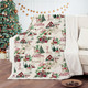 Christmas Red Garland and Green Leaves Patterns Blanket with Christmas Tree Pattern Blanket Soft Fluffy Fleece Bedding Throw for Bed Couch Sofa 60"x80"