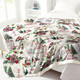 Christmas Red Garland and Green Leaves Patterns Blanket with Christmas Tree Pattern Blanket Soft Fluffy Fleece Bedding Throw for Bed Couch Sofa 60"x80"