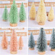 Lvydec 30 Pack Artificial Mini Christmas Trees Decoration, Colorful Mini Pine Tree with Wood Base Bottle Brush Trees for Christmas Decor