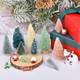 Lvydec 30 Pack Artificial Mini Christmas Trees Decoration, Colorful Mini Pine Tree with Wood Base Bottle Brush Trees for Christmas Decor