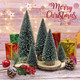 Desktop Miniature Pine Tree Mini Christmas Trees Tabletop Christmas Tree Small Pine Tree Bottle Brush Trees for Christmas Decor Christmas Party Home Table Craft Decorations