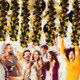 Gold Black Party Decorations - 26.4 Ft Black Gold Tinsel Garland Shiny Hanging Metallic Tinsel Ornaments for Christmas Year Eve Party Supplies