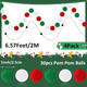 MARFOREVER 4 Pack 26.3 Feet Christmas Pom Pom Garland Ornaments Red White Green 30 Balls Garlands Christmas Felt Garland Hanging Supplies for Xmas School Classroom Fireplace Wall Home Party Decor