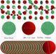 Marspark 8 Pack Christmas Red Green Circle Dot Paper Garland Kit Hanging Streamer Decorations Christmas Bunting Flag Banners for Holiday Birthday Party Decor, 105 Feet in Total