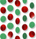 Marspark 8 Pack Christmas Red Green Circle Dot Paper Garland Kit Hanging Streamer Decorations Christmas Bunting Flag Banners for Holiday Birthday Party Decor, 105 Feet in Total
