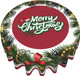 Merry Christmas Round Tablecloths 70 Inch Christmas Garland Tablecloth Winter Xmas Ribbon Tablecloths Polyester Washable Fabric Farmhouse Decorative for Holiday Home Kitchen Dining Party