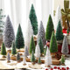 32 Pcs Artificial Mini Christmas Trees 1.4-7.9 Inch Sisal Bottle Brush Trees with Wooden Base Plastic Small Christmas Tree Miniature Pine Tree for Christmas Party Decoration Table Craft Decor