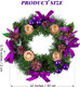MCEAST 12 Inch Christmas Centerpiece Wreath Candle Holder with Purple Ribbon, Bowknots, Pine Cones for Home and Church Decoration