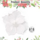 Poinsettia Ornament for Christmas Tree White Poinsettia Flowers Picks Glitter Artificial Poinsettia Flowers Christmas Poinsettia Decorations for Tree Garland Stocking Wedding Party (12pcs,8.6 Inch)